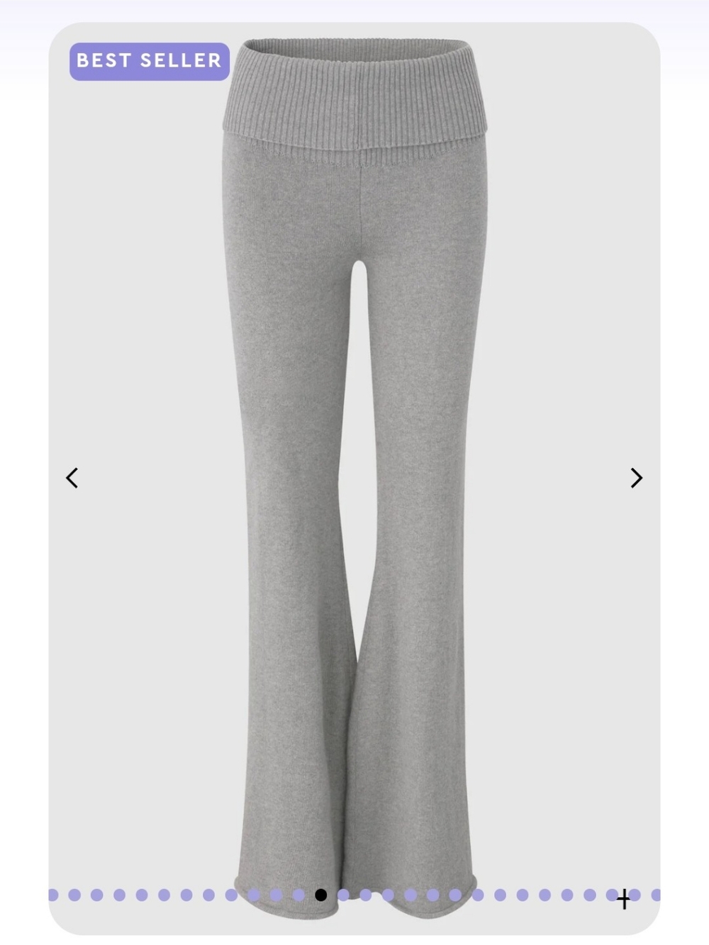 Florence by Mills Fashion Barre Foldover Wide Leg Pant in Heather Grey